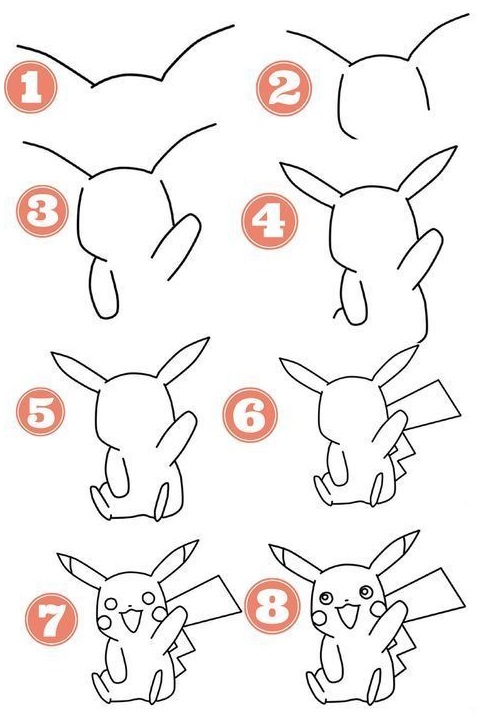 Pokemon tegning af Pikachu